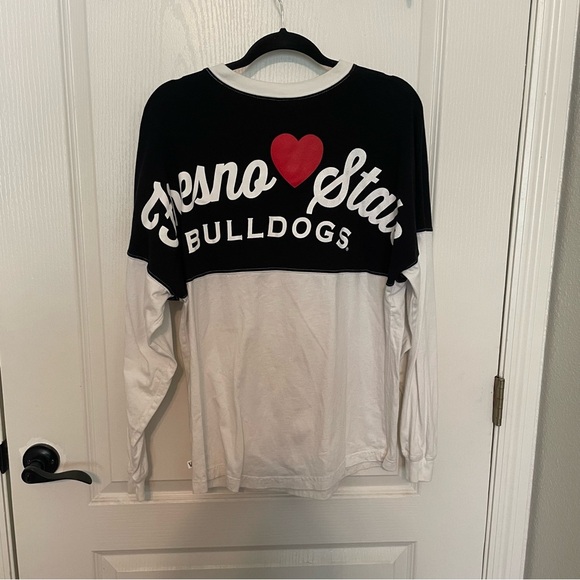 Fresno State Bulldog Graphic Black and White Long Sleeve Tee - Picture 3 of 5
